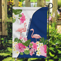 Turks and Caicos Islands Garden Flag with Flamingos Floral Pattern and National Crest Design - Wonder Print Shop