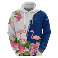 Turks and Caicos Islands Hoodie with Flamingos Floral Pattern and National Crest Design - Wonder Print Shop
