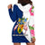 Turks and Caicos Islands Hoodie Dress with Flamingos Floral Pattern and National Crest Design - Wonder Print Shop
