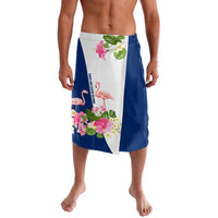 Turks and Caicos Islands Lavalava with Flamingos Floral Pattern and National Crest Design - Wonder Print Shop