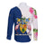 Turks and Caicos Islands Long Sleeve Button Shirt with Flamingos Floral Pattern and National Crest Design - Wonder Print Shop