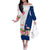 Turks and Caicos Islands Off The Shoulder Long Sleeve Dress with Flamingos Floral Pattern and National Crest Design - Wonder Print Shop