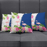 Turks and Caicos Islands Pillow Cover with Flamingos Floral Pattern and National Crest Design - Wonder Print Shop