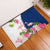 Turks and Caicos Islands Rubber Doormat with Flamingos Floral Pattern and National Crest Design - Wonder Print Shop