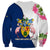 Turks and Caicos Islands Sweatshirt with Flamingos Floral Pattern and National Crest Design - Wonder Print Shop