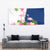 Turks and Caicos Islands Tapestry with Flamingos Floral Pattern and National Crest Design - Wonder Print Shop