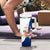 Turks and Caicos Islands Tumbler With Handle with Flamingos Floral Pattern and National Crest Design - Wonder Print Shop