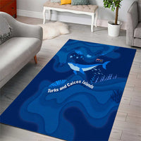 Turks and Caicos Islands Area Rug with Blue Ocean Whale and Coral Reef Design - Wonder Print Shop