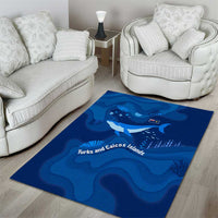 Turks and Caicos Islands Area Rug with Blue Ocean Whale and Coral Reef Design - Wonder Print Shop
