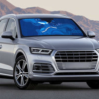 Turks and Caicos Islands Auto Sun Shade with Blue Ocean Whale and Coral Reef Design - Wonder Print Shop