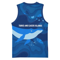 Turks and Caicos Islands Basketball Jersey with Blue Ocean Whale and Coral Reef Design - Wonder Print Shop