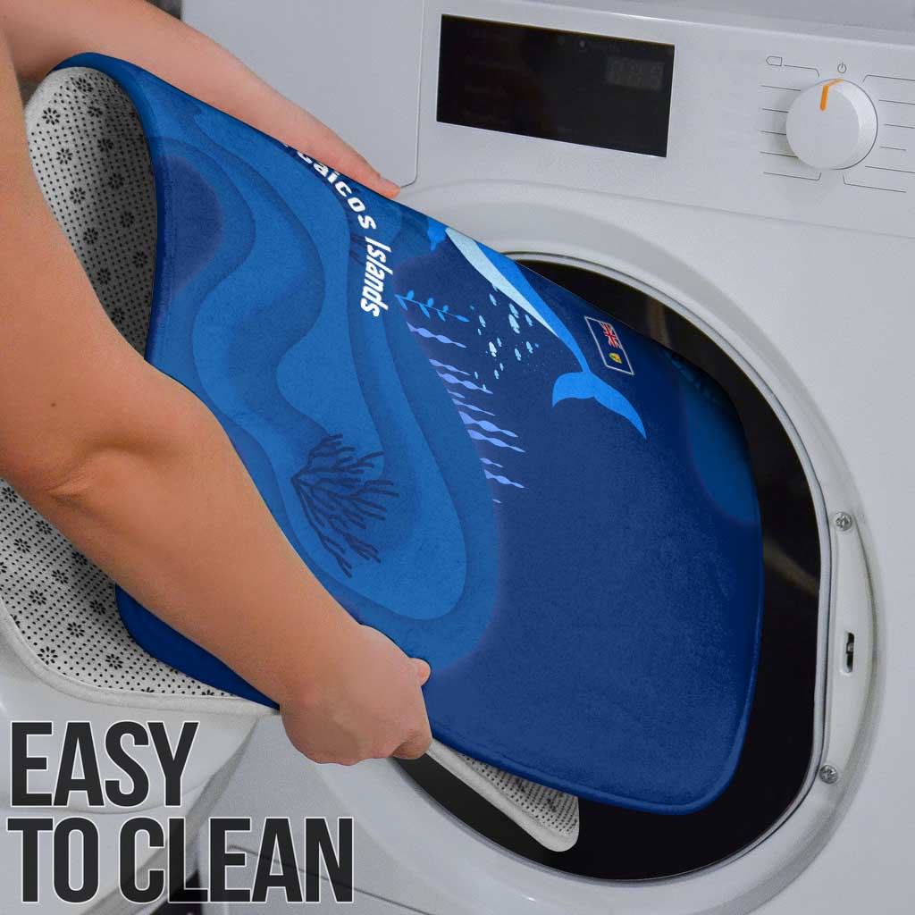 Turks and Caicos Islands Bathroom Set with Blue Ocean Whale and Coral Reef Design - Wonder Print Shop