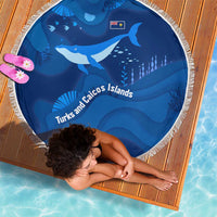 Turks and Caicos Islands Beach Blanket with Blue Ocean Whale and Coral Reef Design - Wonder Print Shop