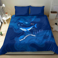 Turks and Caicos Islands Bedding Set with Blue Ocean Whale and Coral Reef Design - Wonder Print Shop