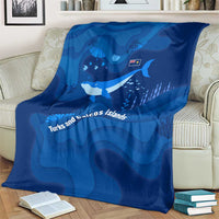 Turks and Caicos Islands Blanket with Blue Ocean Whale and Coral Reef Design - Wonder Print Shop