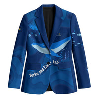 Turks and Caicos Islands Blazer with Blue Ocean Whale and Coral Reef Design - Wonder Print Shop