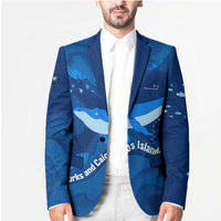 Turks and Caicos Islands Blazer with Blue Ocean Whale and Coral Reef Design - Wonder Print Shop