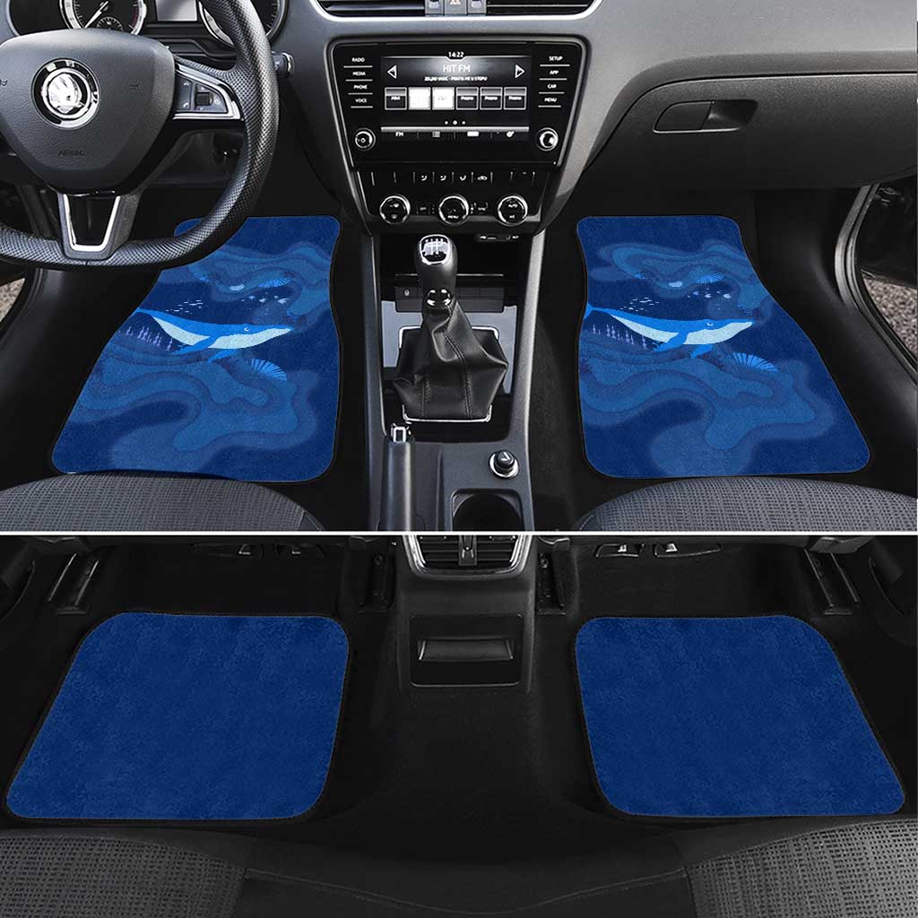 Turks and Caicos Islands Car Mats with Blue Ocean Whale and Coral Reef Design - Wonder Print Shop