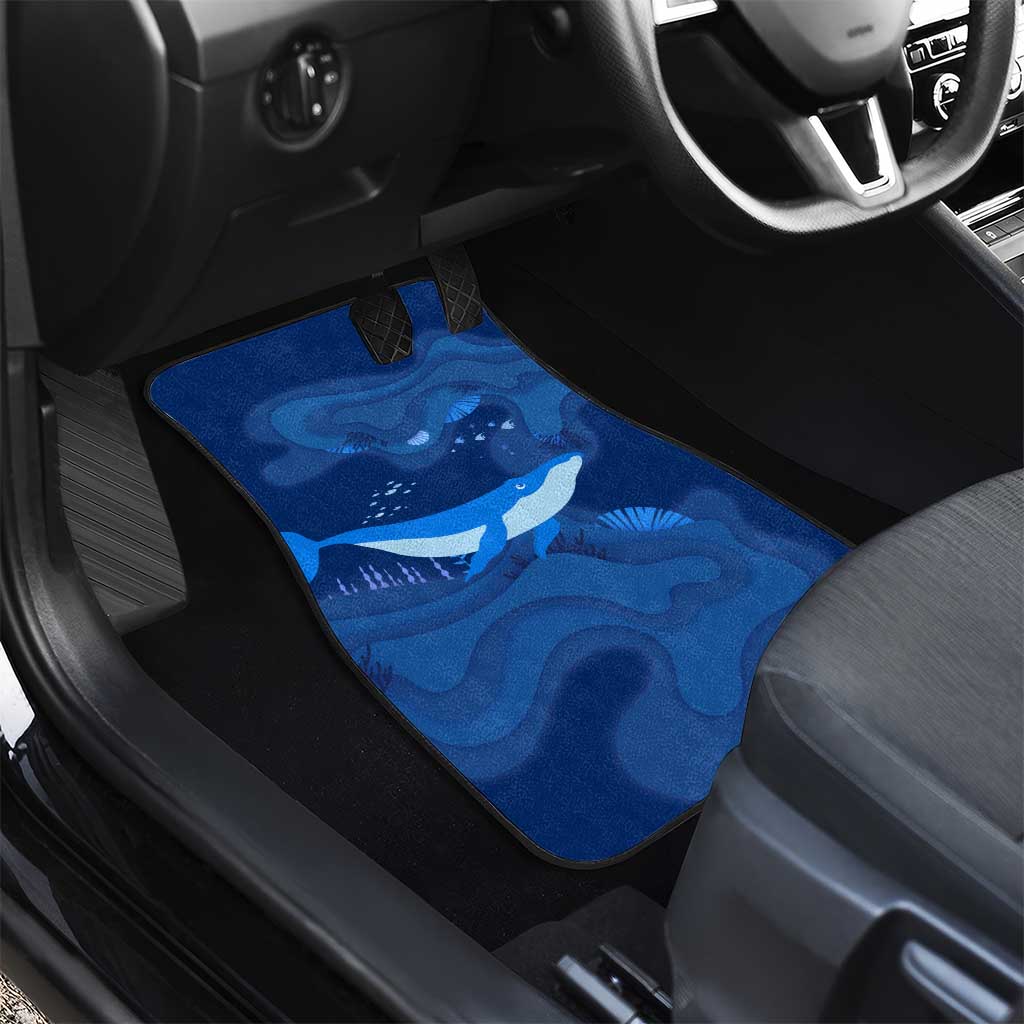 Turks and Caicos Islands Car Mats with Blue Ocean Whale and Coral Reef Design - Wonder Print Shop