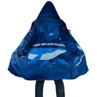 Turks and Caicos Islands Cloak with Blue Ocean Whale and Coral Reef Design - Wonder Print Shop