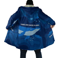 Turks and Caicos Islands Cloak with Blue Ocean Whale and Coral Reef Design - Wonder Print Shop