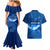 Turks and Caicos Islands Couples Matching Mermaid Dress and Hawaiian Shirt with Blue Ocean Whale and Coral Reef Design - Wonder Print Shop