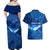 Turks and Caicos Islands Couples Matching Off Shoulder Maxi Dress and Hawaiian Shirt with Blue Ocean Whale and Coral Reef Design - Wonder Print Shop