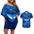 Turks and Caicos Islands Couples Matching Off Shoulder Short Dress and Hawaiian Shirt with Blue Ocean Whale and Coral Reef Design - Wonder Print Shop