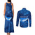 Turks and Caicos Islands Couples Matching Tank Maxi Dress and Long Sleeve Button Shirt with Blue Ocean Whale and Coral Reef Design - Wonder Print Shop