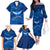 Turks and Caicos Islands Family Matching Off The Shoulder Long Sleeve Dress and Hawaiian Shirt with Blue Ocean Whale and Coral Reef Design - Wonder Print Shop