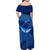 Turks and Caicos Islands Family Matching Off Shoulder Maxi Dress and Hawaiian Shirt with Blue Ocean Whale and Coral Reef Design - Wonder Print Shop