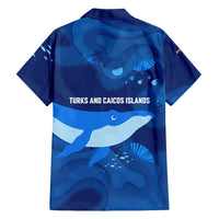 Turks and Caicos Islands Family Matching Puletasi and Hawaiian Shirt with Blue Ocean Whale and Coral Reef Design - Wonder Print Shop