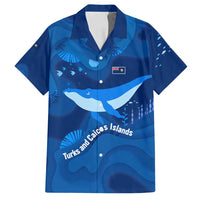 Turks and Caicos Islands Family Matching Summer Maxi Dress and Hawaiian Shirt with Blue Ocean Whale and Coral Reef Design - Wonder Print Shop