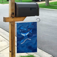 Turks and Caicos Islands Garden Flag with Blue Ocean Whale and Coral Reef Design - Wonder Print Shop