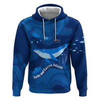 Turks and Caicos Islands Hoodie with Blue Ocean Whale and Coral Reef Design - Wonder Print Shop