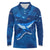 Turks and Caicos Islands Long Sleeve Polo Shirt with Blue Ocean Whale and Coral Reef Design - Wonder Print Shop