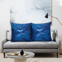 Turks and Caicos Islands Pillow Cover with Blue Ocean Whale and Coral Reef Design - Wonder Print Shop