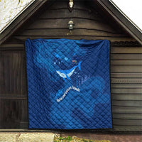 Turks and Caicos Islands Quilt with Blue Ocean Whale and Coral Reef Design - Wonder Print Shop