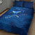 Turks and Caicos Islands Quilt Bed Set with Blue Ocean Whale and Coral Reef Design - Wonder Print Shop