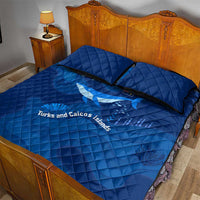 Turks and Caicos Islands Quilt Bed Set with Blue Ocean Whale and Coral Reef Design - Wonder Print Shop
