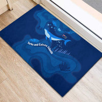 Turks and Caicos Islands Rubber Doormat with Blue Ocean Whale and Coral Reef Design - Wonder Print Shop
