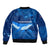 Turks and Caicos Islands Sleeve Zip Bomber Jacket with Blue Ocean Whale and Coral Reef Design - Wonder Print Shop