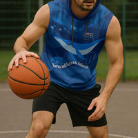 Turks and Caicos Islands Sleeveless Hoodie with Blue Ocean Whale and Coral Reef Design - Wonder Print Shop