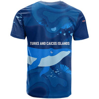 Turks and Caicos Islands T Shirt with Blue Ocean Whale and Coral Reef Design - Wonder Print Shop