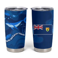 Turks and Caicos Islands Tumbler Cup with Blue Ocean Whale and Coral Reef Design - Wonder Print Shop