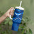 Turks and Caicos Islands Tumbler With Handle with Blue Ocean Whale and Coral Reef Design - Wonder Print Shop