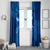Turks and Caicos Islands Window Curtain with Blue Ocean Whale and Coral Reef Design - Wonder Print Shop