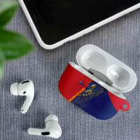 Turks and Caicos Islands AirPods Case with Yellow Hawk Outline and Red Blue Crest Design - Wonder Print Shop