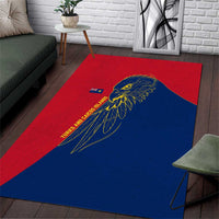 Turks and Caicos Islands Area Rug with Yellow Hawk Outline and Red Blue Crest Design - Wonder Print Shop