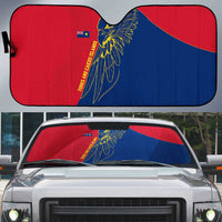 Turks and Caicos Islands Auto Sun Shade with Yellow Hawk Outline and Red Blue Crest Design - Wonder Print Shop